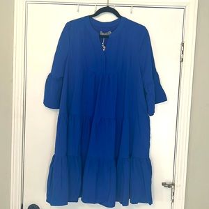 Royal blue ruffled dress